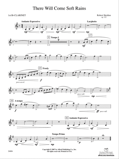 There Will Come Soft Rains: 1st B-flat Clarinet