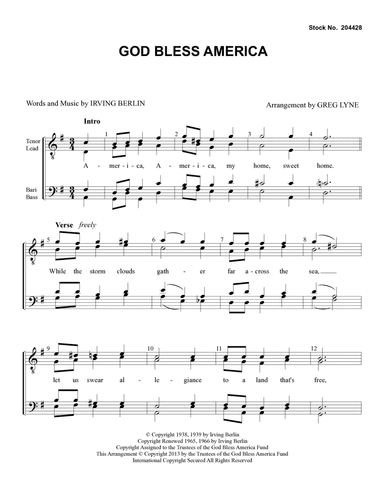 God Bless America (arr. Greg Lyne)