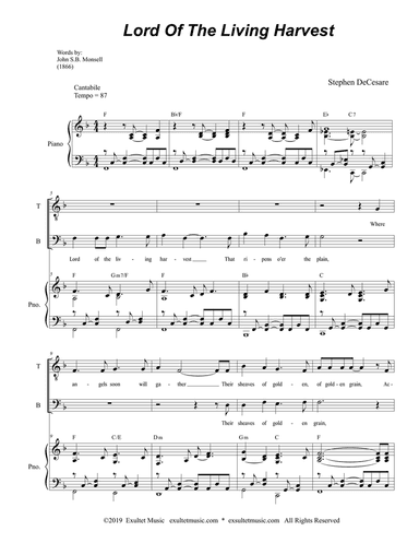 Lord Of The Living Harvest (Duet for Tenor and Bass Solo)