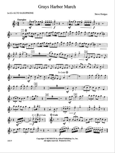 Grays Harbor March: E-flat Alto Saxophone