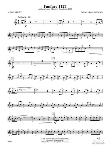 Fanfare 1127: 1st B-flat Clarinet