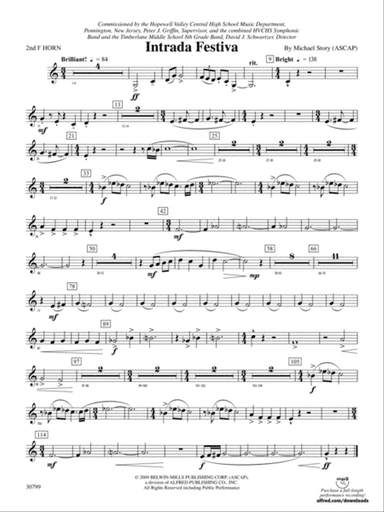Intrada Festiva: 2nd F Horn