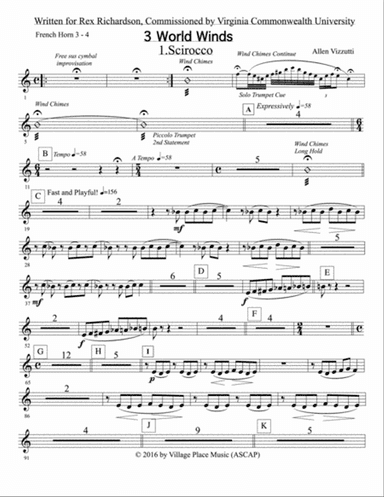 Three World Winds: 3rd & 4th Horn in F