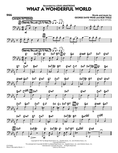 What a Wonderful World (arr. Rick Stitzel) - Bass