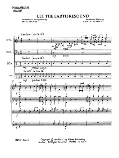 Let the Earth Resound: Score