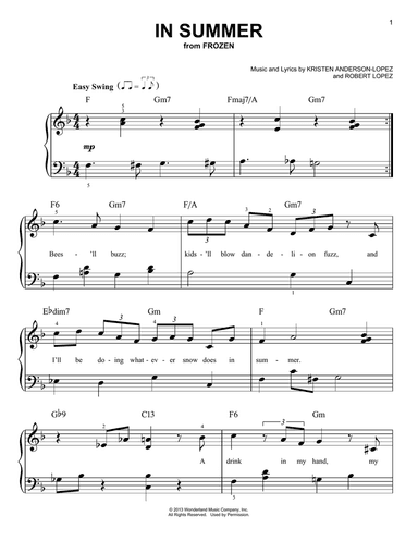 In Summer (from Frozen)