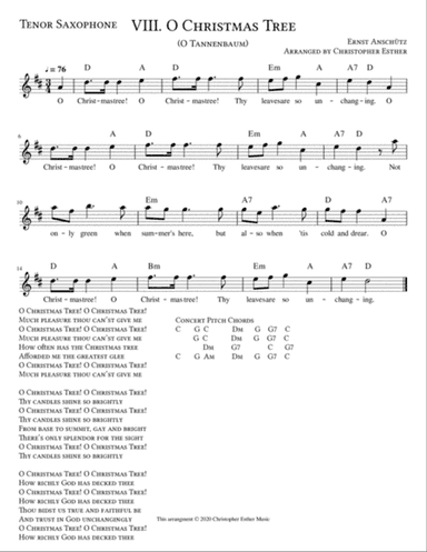 O Christmas Tree for Tenor Saxophone