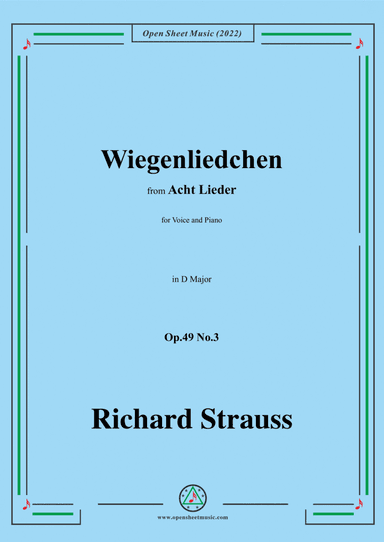 Richard Strauss-Wiegenliedchen,in D Major