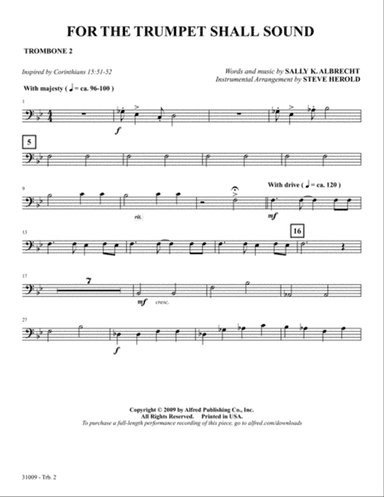 For the Trumpet Shall Sound: 2nd Trombone
