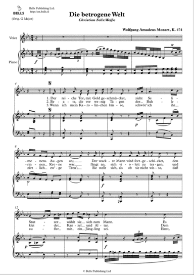 Die betrogne Welt, K. 474 (E-flat Major)