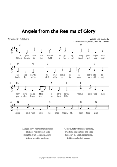 Angels from the Realms of Glory (Key of G Major)