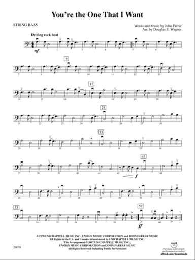 You're the One That I Want (from Grease): String Bass