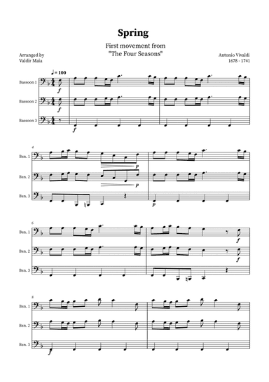 Spring - The Four Seasons for Bassoon Trio
