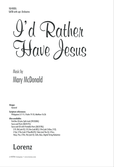 I'd Rather Have Jesus