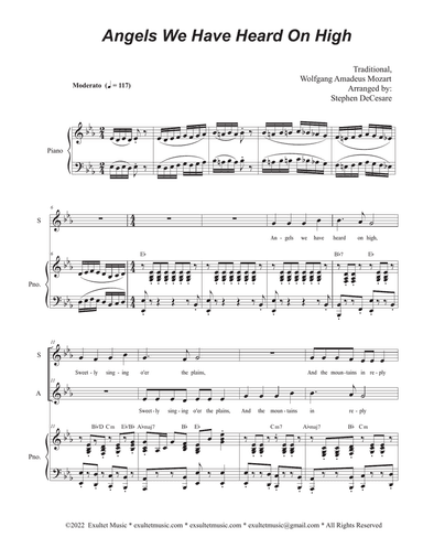 Angels We Have Heard On High (Duet for Soprano and Alto solo)