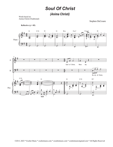 Soul of Christ (Anima Christi) (Vocal Quartet - (SATB)