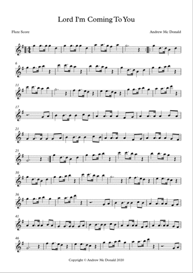 Lord I'm Coming To You Flute Score