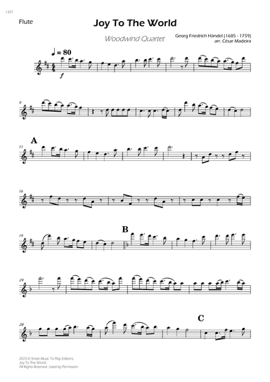 Joy To The World - Woodwind Quartet (Individual Parts)
