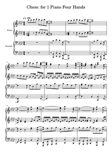 Chess (1 Piano 4 Hands)