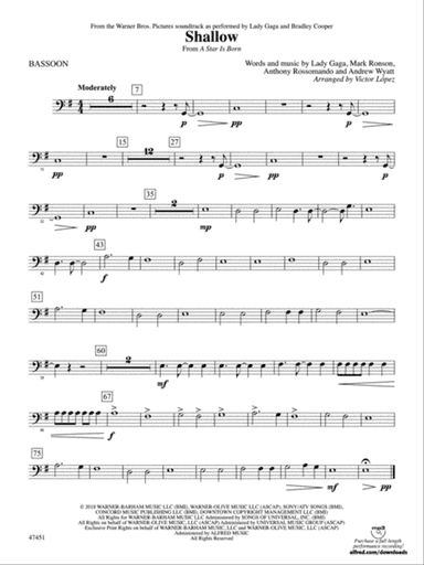 Shallow (from A Star Is Born): Bassoon