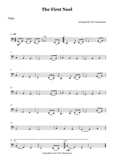 The First Noel - Tuba Solo