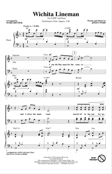Wichita Lineman (arr. Mark Brymer)