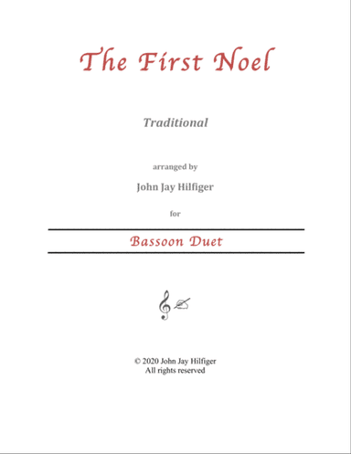 The First Noel for Bassoon Duet