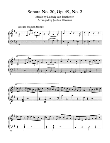 Sonata No. 20, Op. 49, No. 2 - Allegro ma non troppo