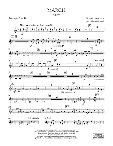 March, Op. 99 - Bb Trumpet 2