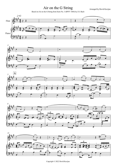 Air on the G String (flute & piano) - EASY