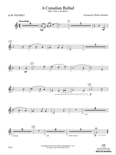 A Canadian Ballad: 1st B-flat Trumpet