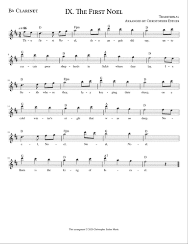 The First Noel for Clarinet