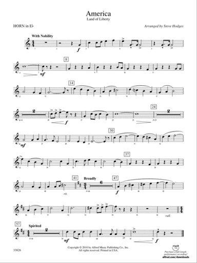 America - Land of Liberty: (wp) 1st Horn in E-flat