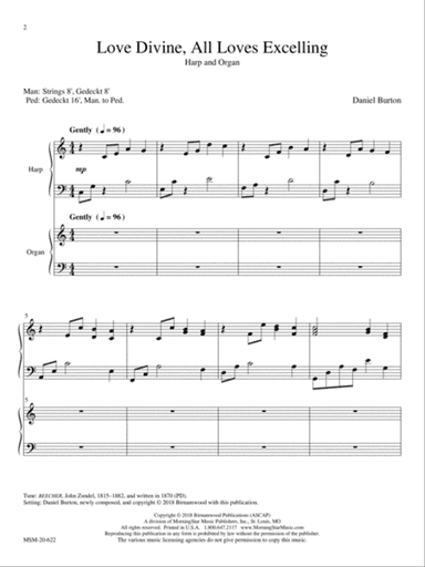 Love Eternal: Three Weddings Hymns for Harp and Organ (Downloadable)