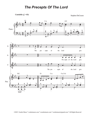 The Precepts Of The Lord (Vocal Quartet - (SATB)