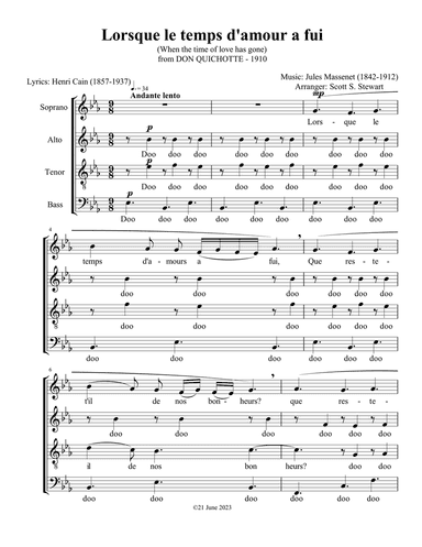 Lorsque le temps d’amour a fui, from Don Quichotte