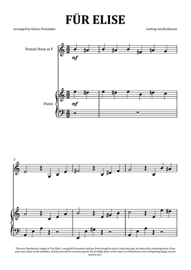 Für Elise by Beethoven - French Horn and Piano