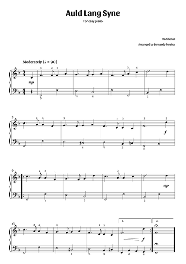 Auld Lang Syne (easy piano)