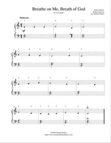 Breathe on Me, Breath of God - for easy piano