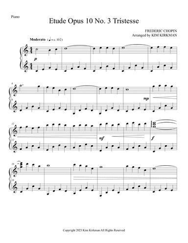 Etude Opus 10 Number 3 (no black notes required)