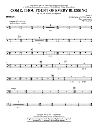 Come, Thou Fount Of Every Blessing - Timpani