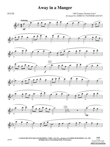 Away in a Manger: Flute