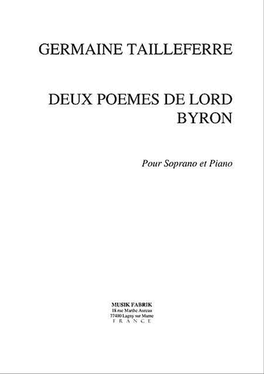 Deux Poemes de Lord Byron