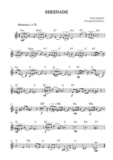 Serenade | Schubert | Lead Sheet | A minor