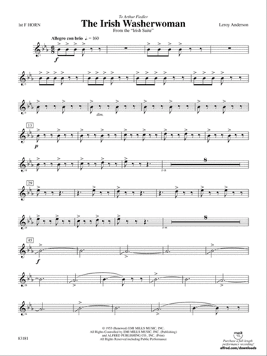 The Irish Washerwoman (from the Irish Suite): 1st F Horn