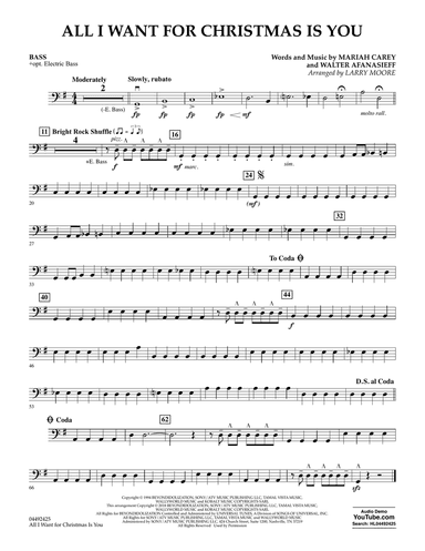 All I Want for Christmas Is You (arr. Larry Moore) - Bass