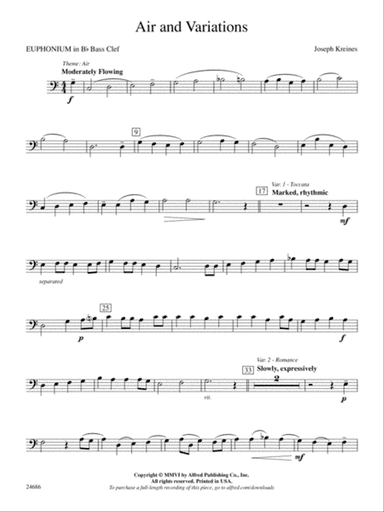 Air and Variations: (wp) B-flat Baritone B.C.