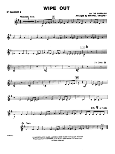Wipe Out: 2nd B-flat Clarinet