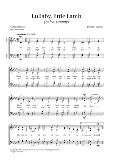 Lullaby, little lamb