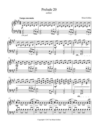 Prelude 20 in F# MInor Aolian